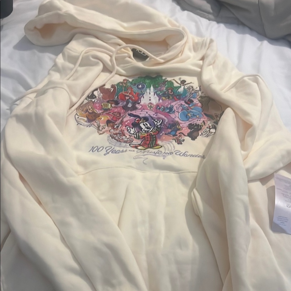 Disney Cream Sweater with Colorful Character Design